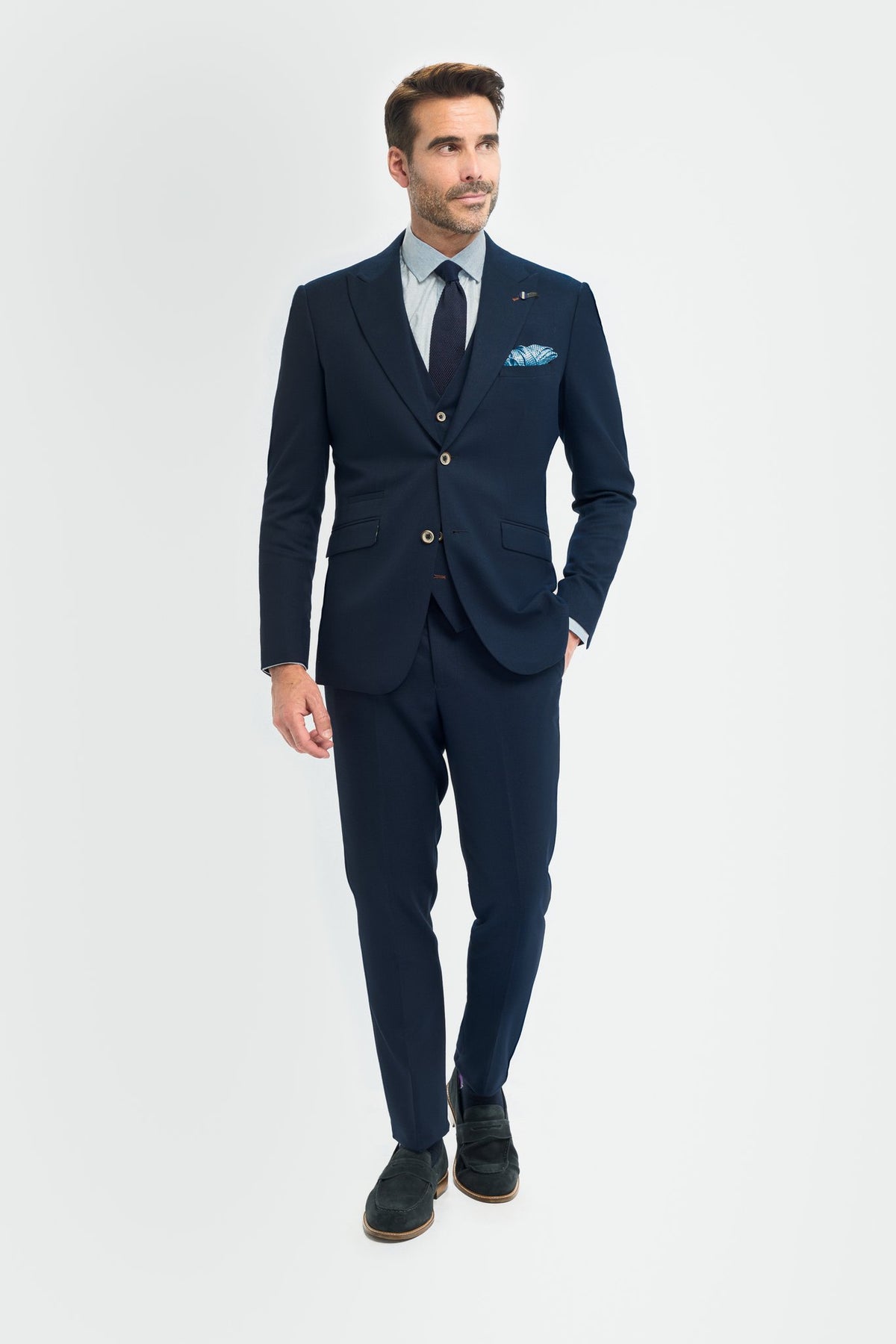 Tropez Navy Three Piece Suit