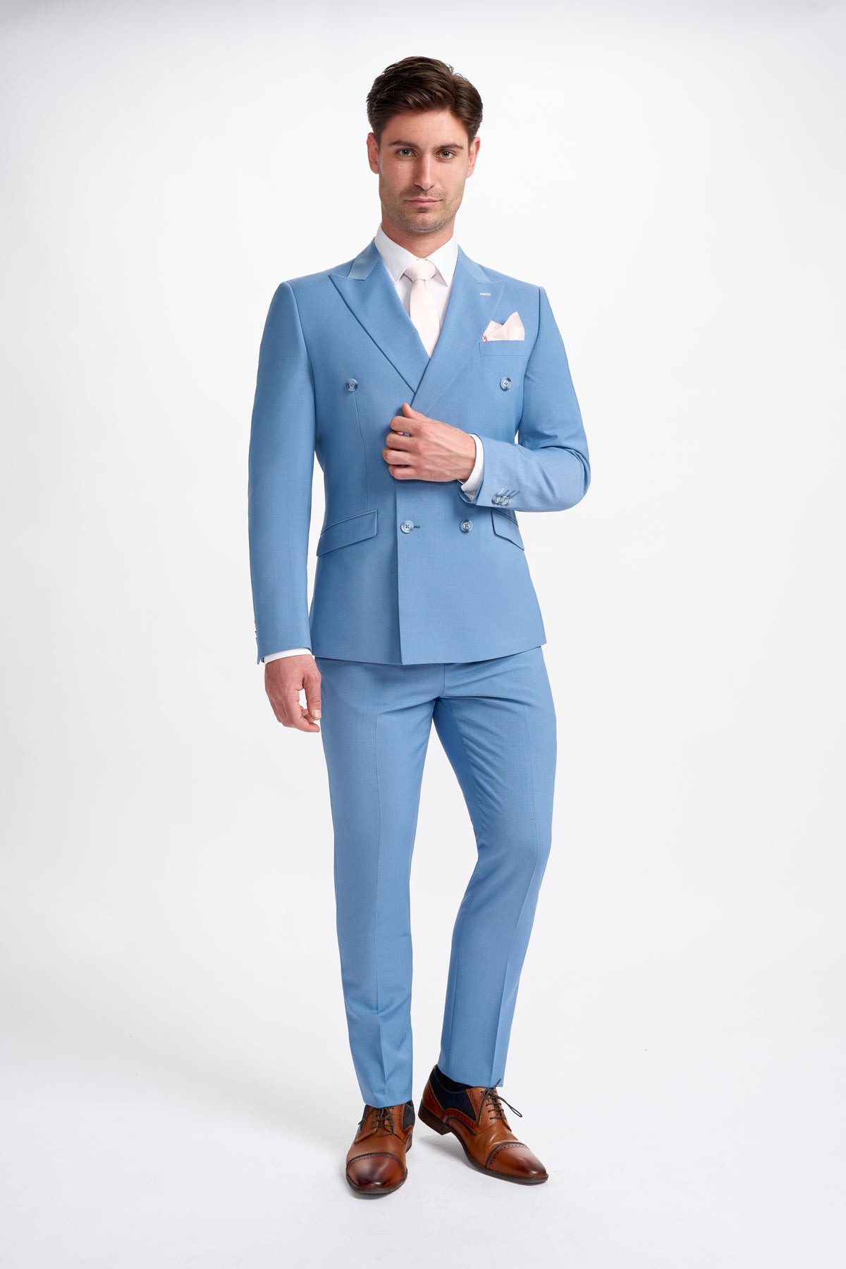 Bond Ocean Blue Double Breasted Two Piece Suit