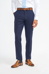 James Navy Super 130s Wool Three Piece Suit - House of Cavani