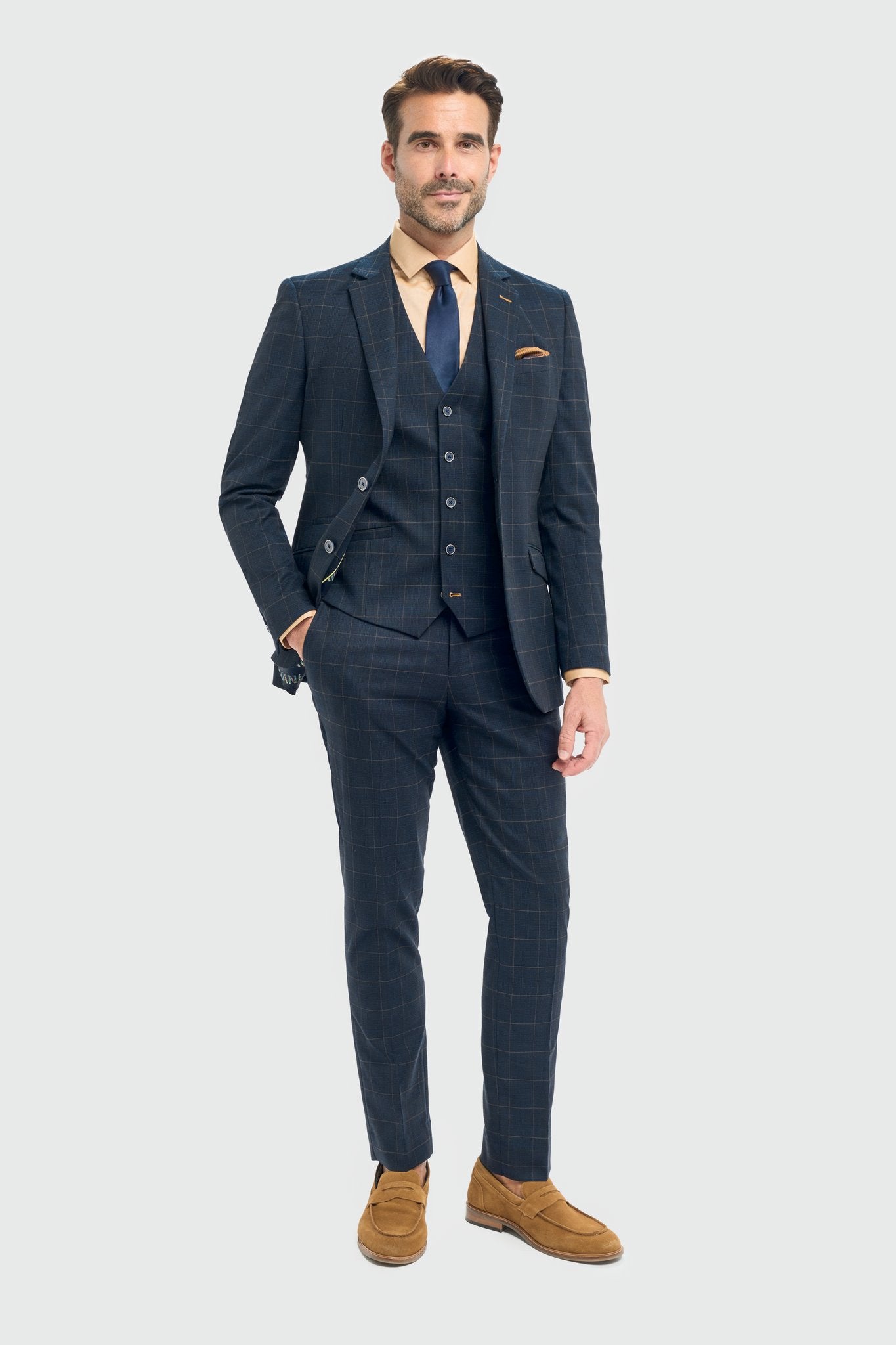 Torino Navy Three Piece Suit