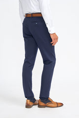 James Navy Super 130s Wool Three Piece Suit - House of Cavani