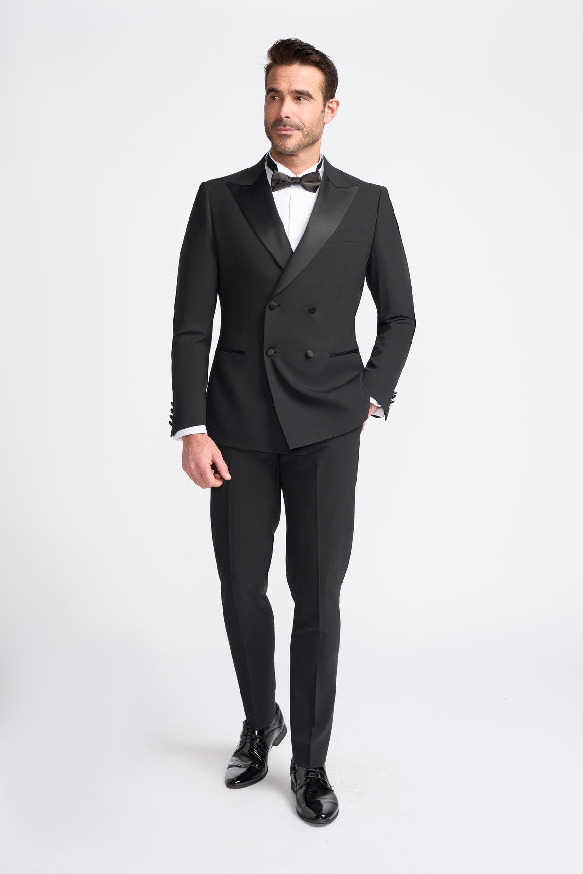 Aspen Black Double Breasted Two Piece Suit