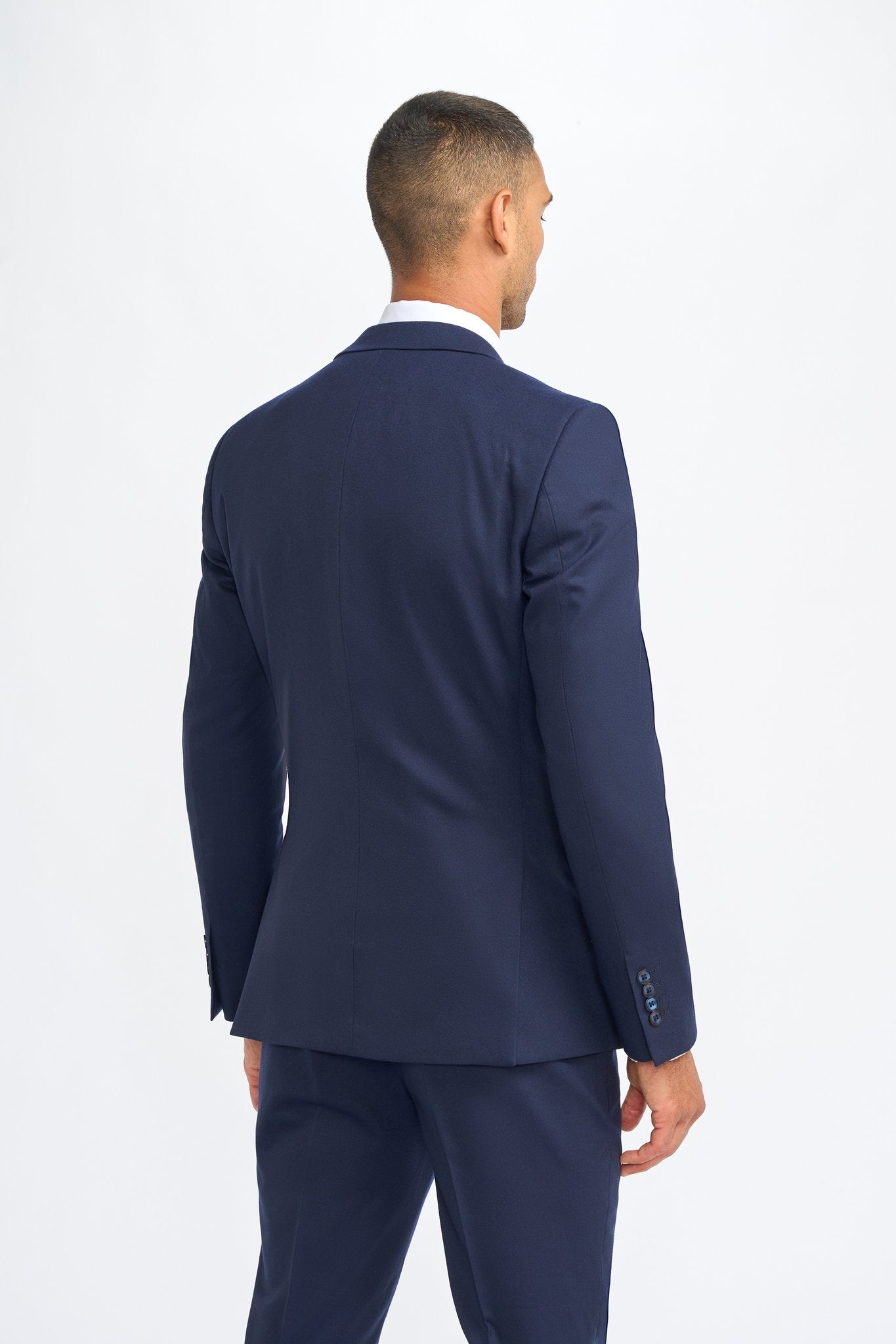 James Navy Super 130s Wool Three Piece Suit