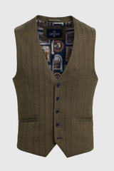 Damon Three Piece Suit with Single Breasted Waistcoat - House of Cavani