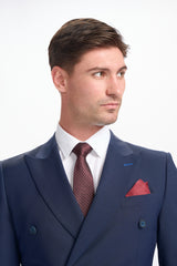 Bond Navy Double Breasted Two Piece Suit - House of Cavani