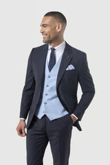 Malibu Navy with Sky Waistcoat