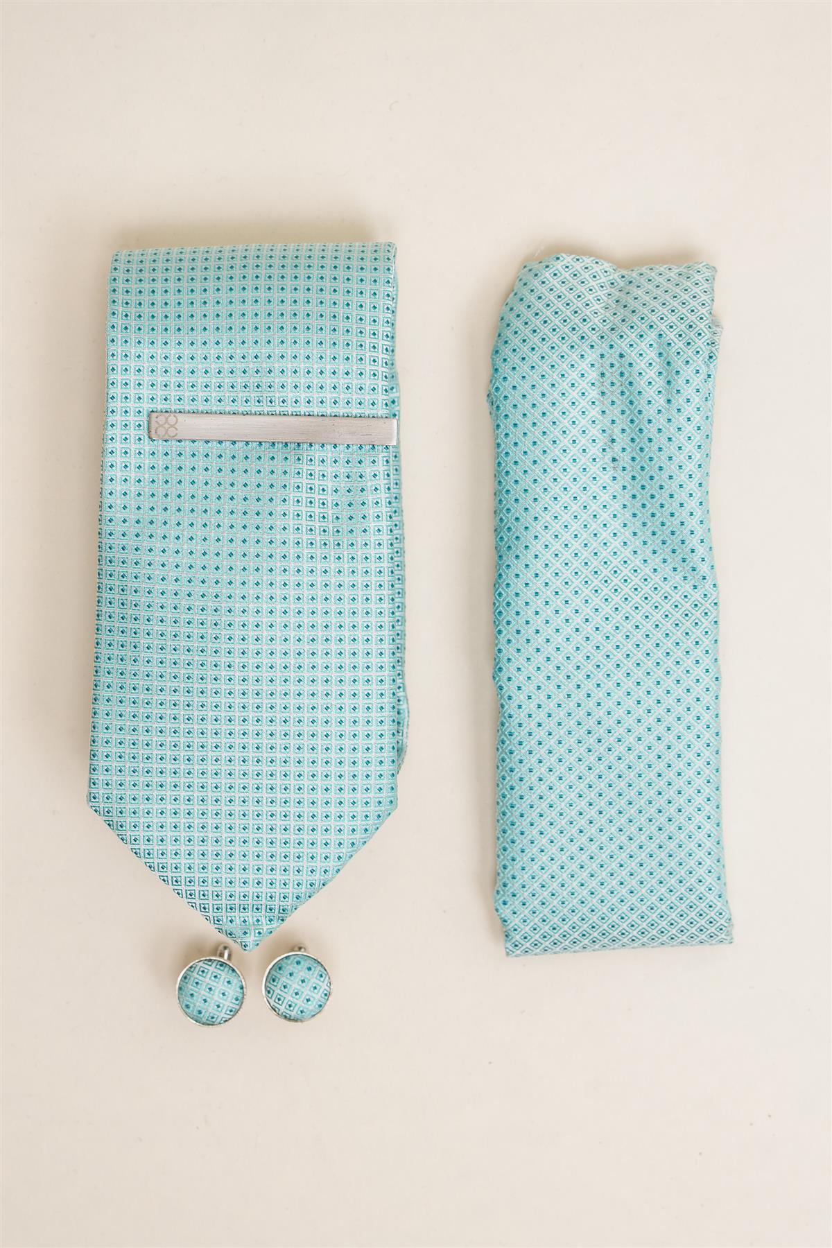 No.10 turquoise gift tie set front