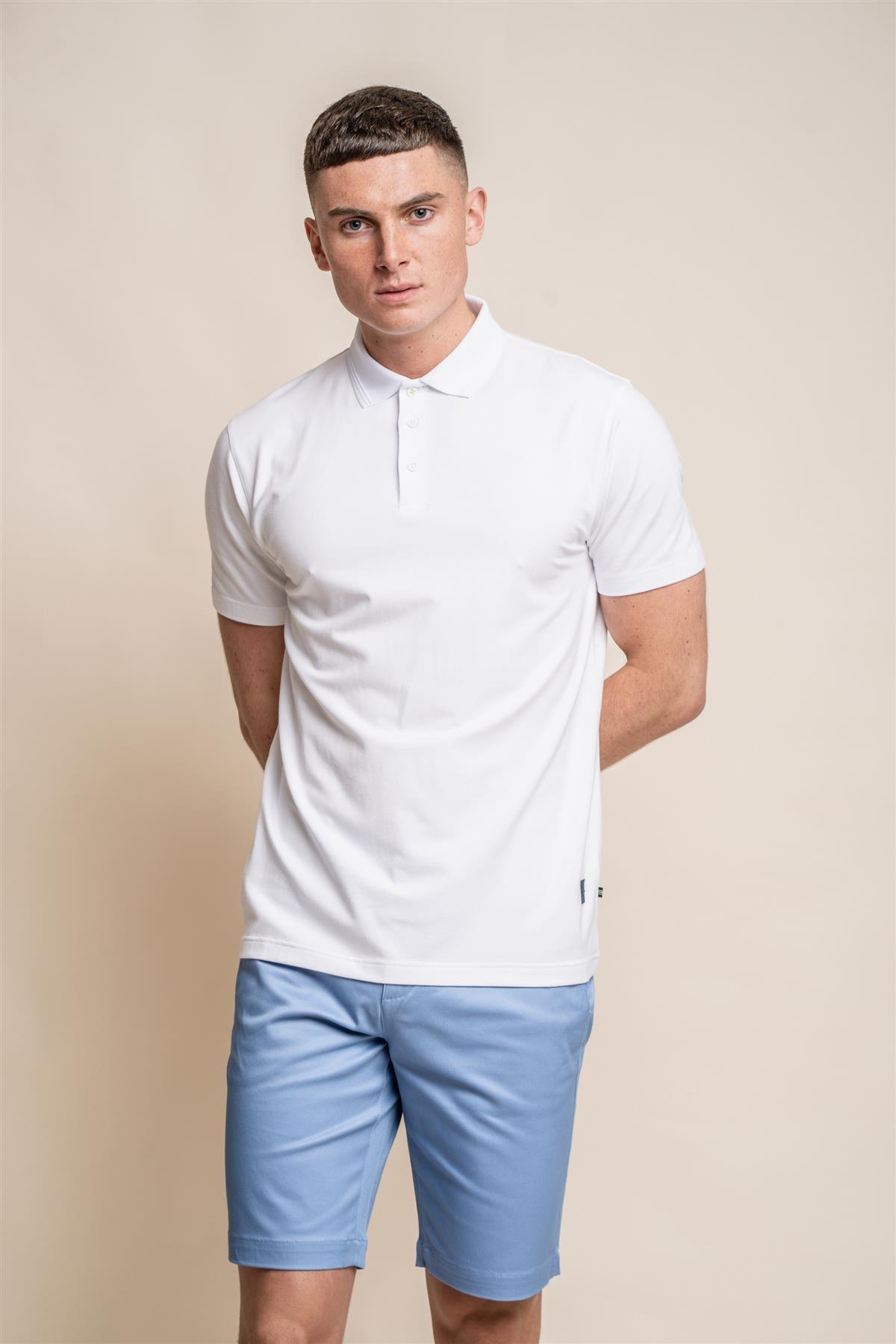 Kelsey white polo T-shirt front
