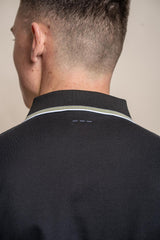 Finlay polo black T-shirt back detail