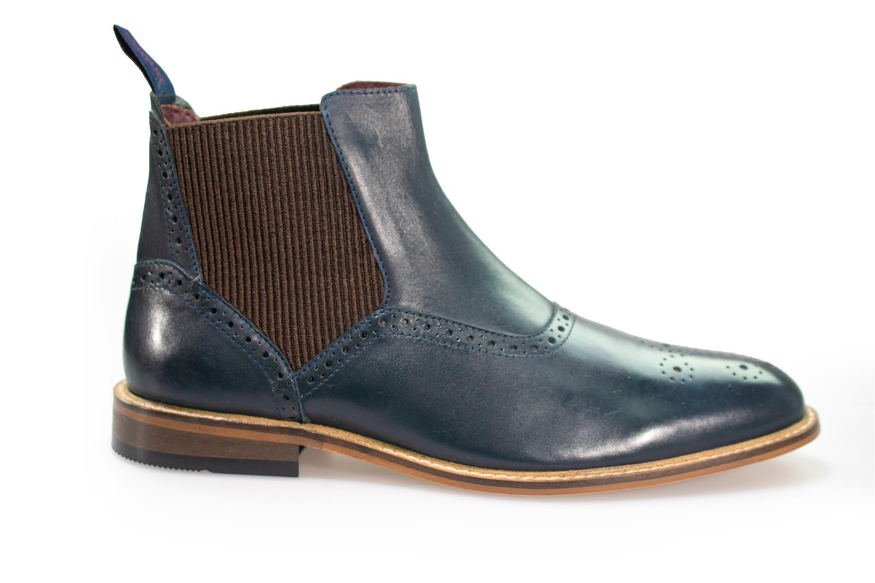 Moriarty navy boot side