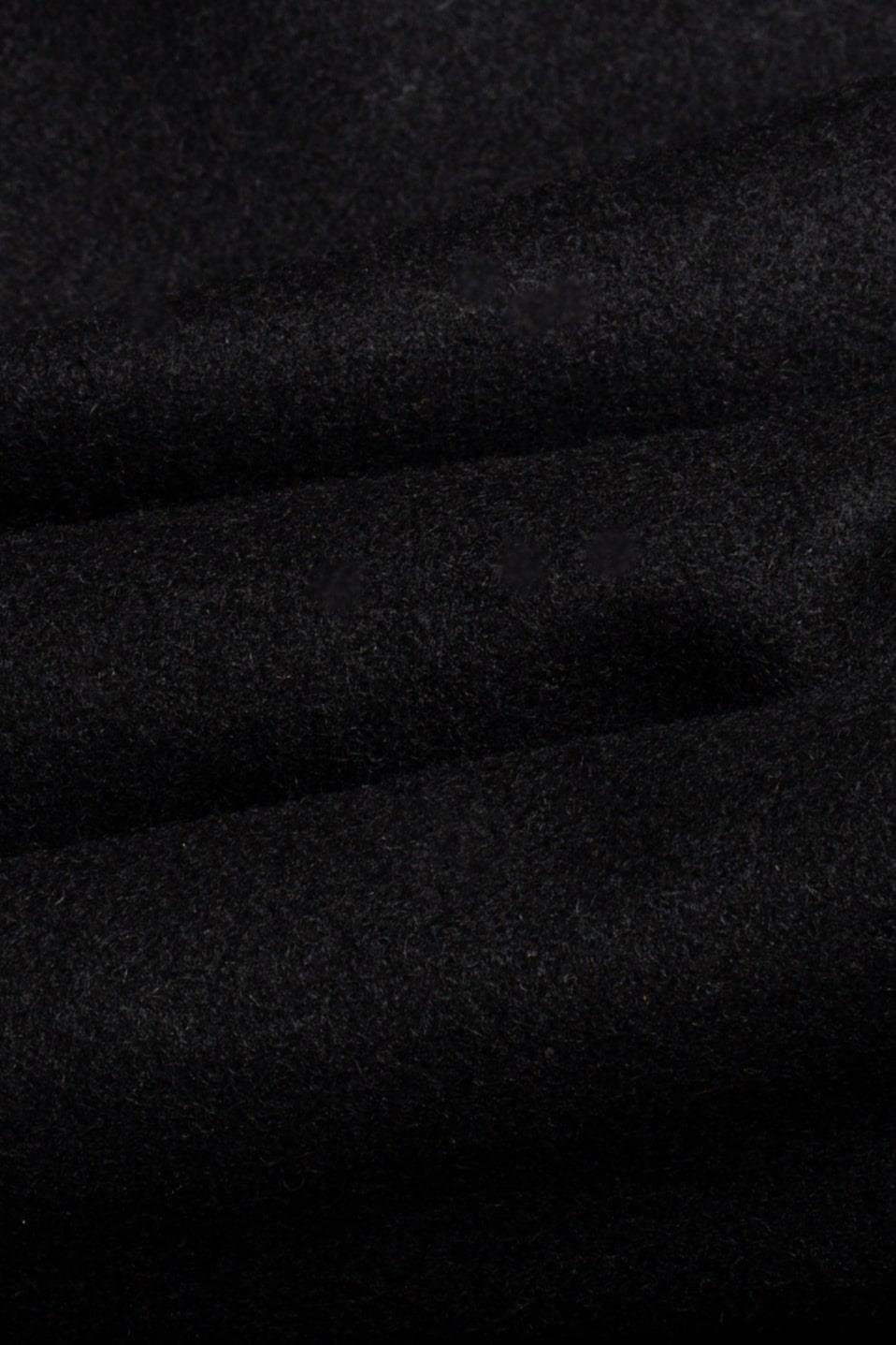 Nelson black long coat fabric swatch