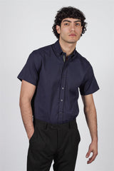 Vito navy short sleeve shirt front