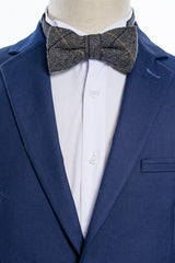 Albert grey tweed bow tie