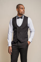 Marco black scoop waistcoat front