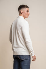 Diablo ecru quarter zip jumper back