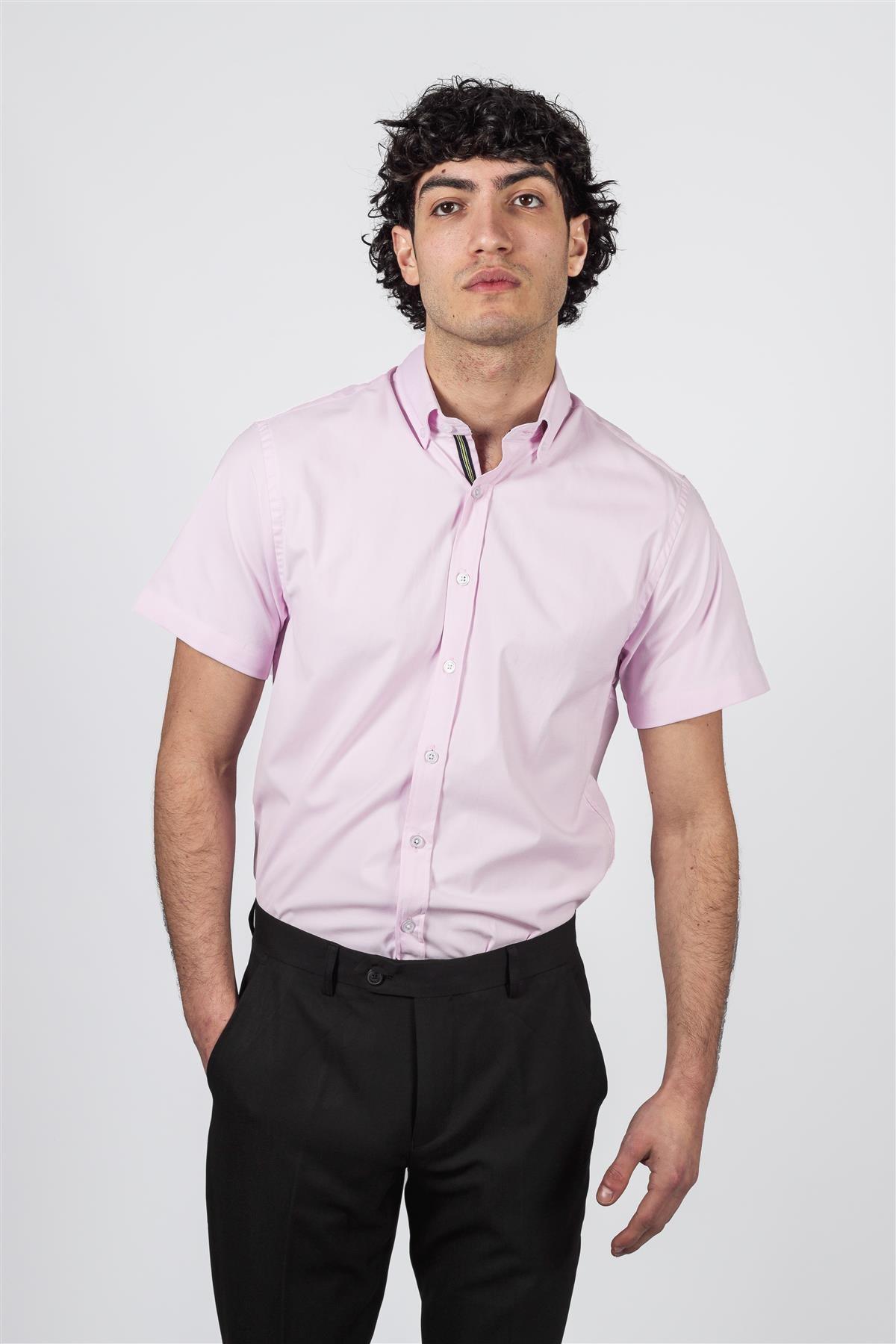 Vito pink short sleeve shirt front