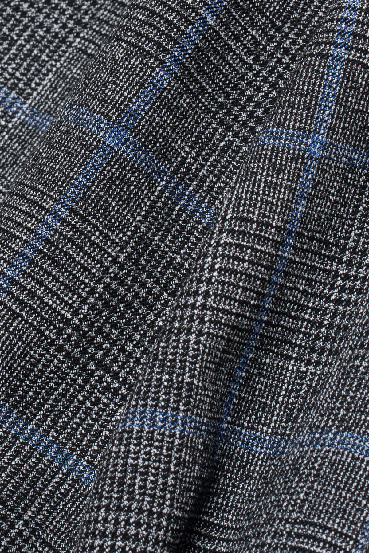 Power grey tweed striped three piece suit fabric swatch