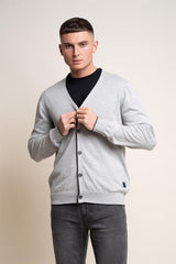 Raider grey cardigan front