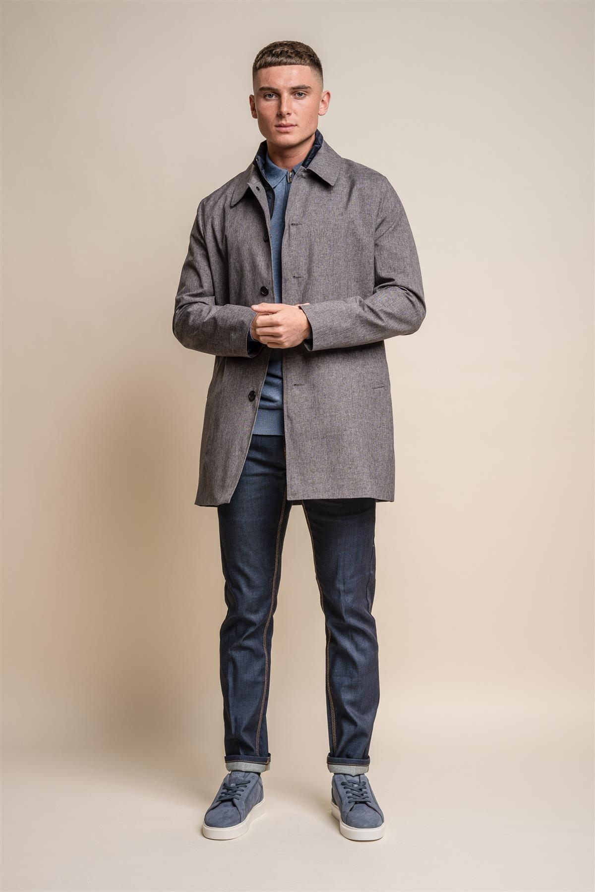Brando mac grey long coat front