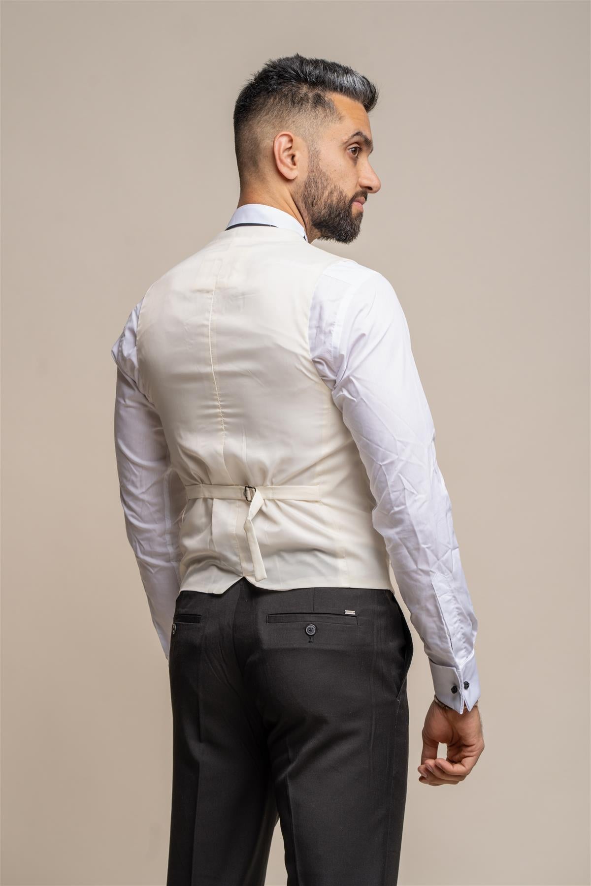 Marco ecru scoop waistcoat back