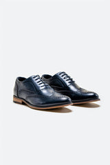 Oxford brogue navy shoe front