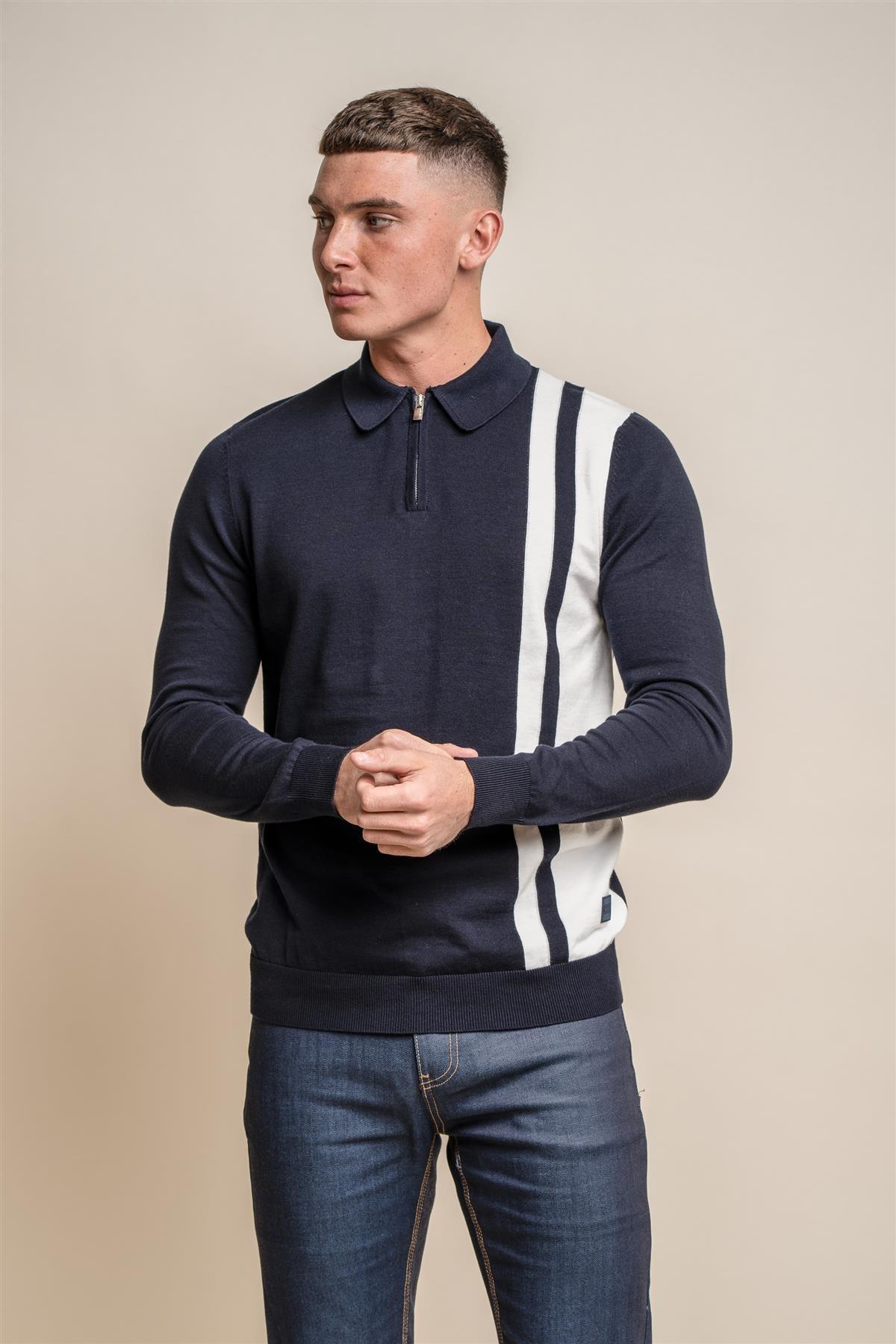 Diablo navy quarter zip jumper front