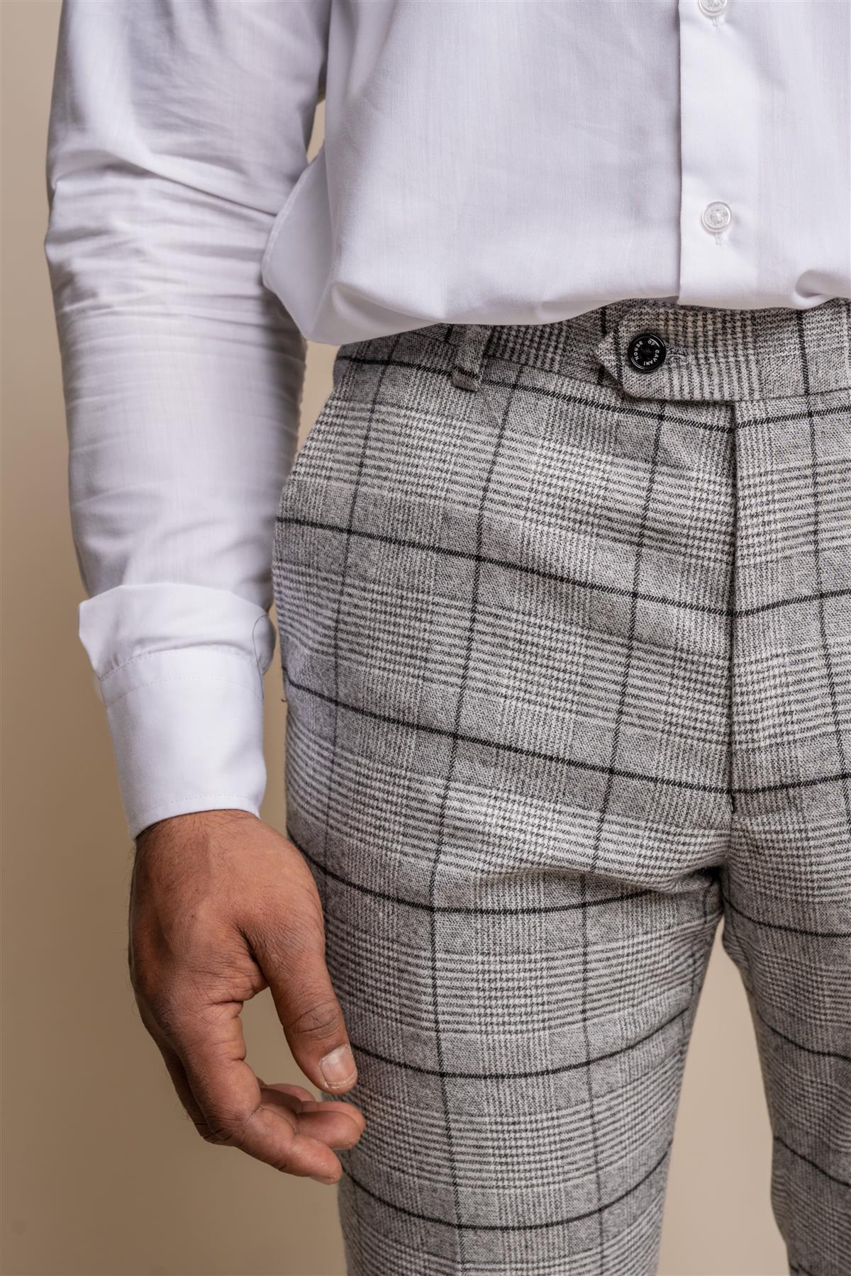 Ghost tweed check trouser front detail