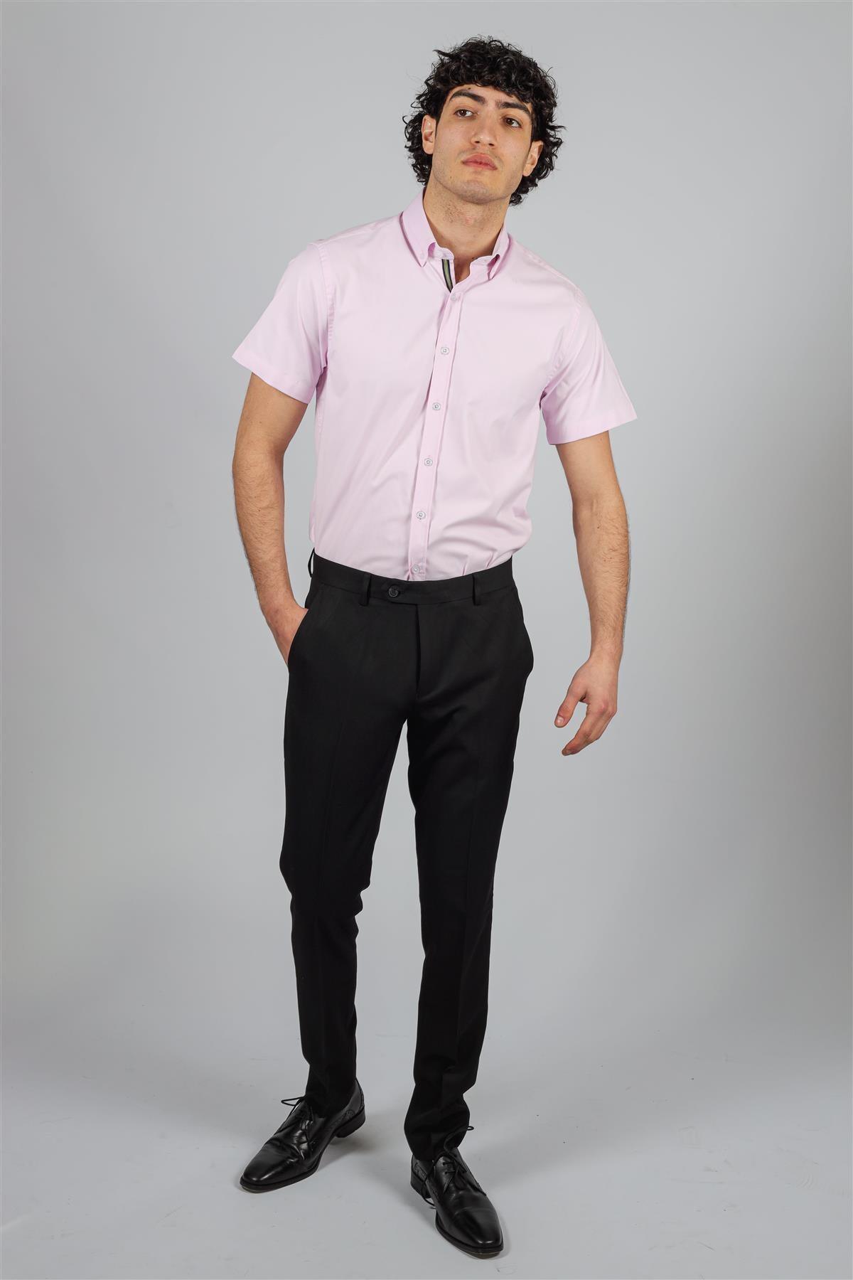 Vito pink short sleeve shirt front