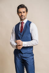 Ford blue waistcoat front