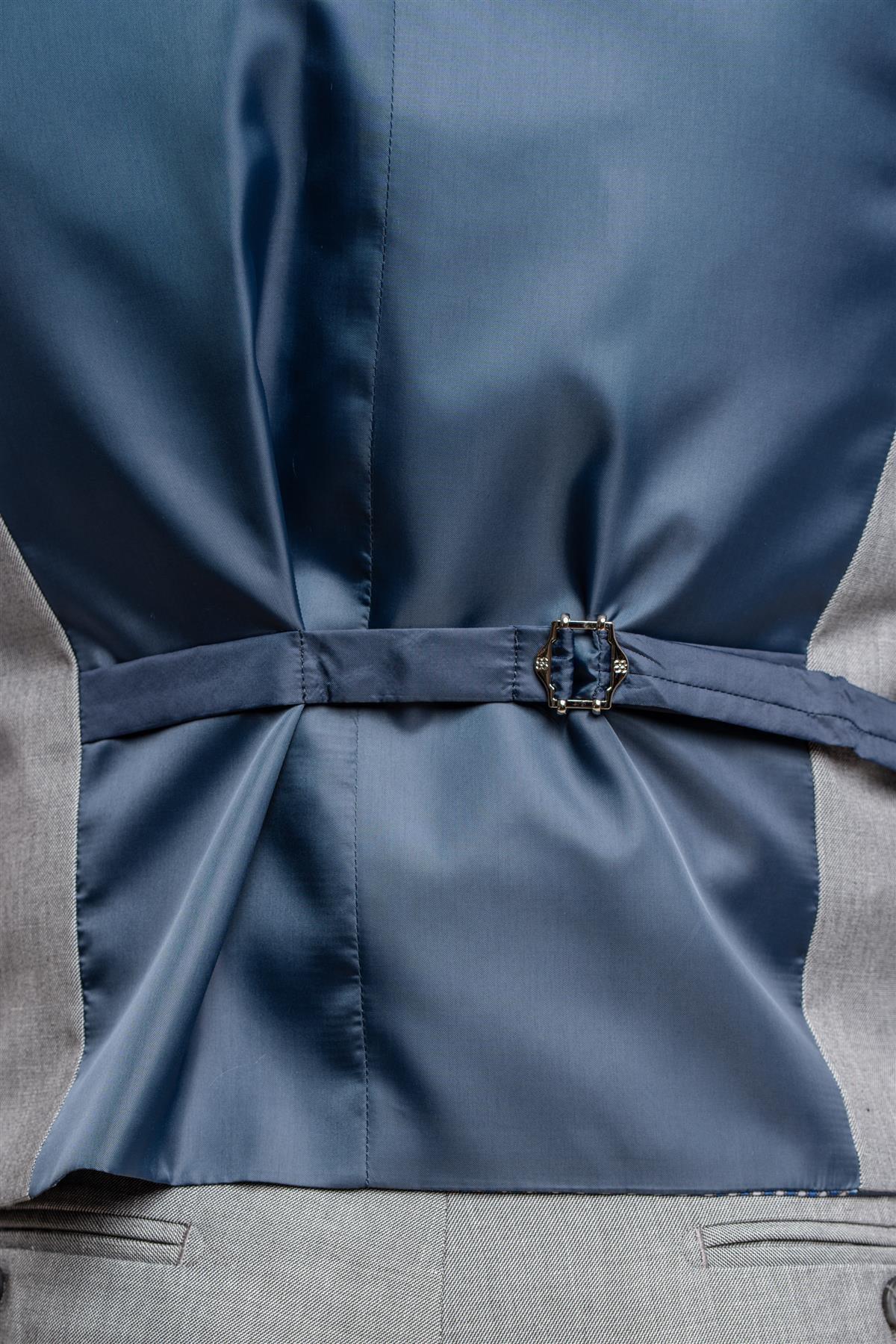 Reegan grey waistcoat back detail