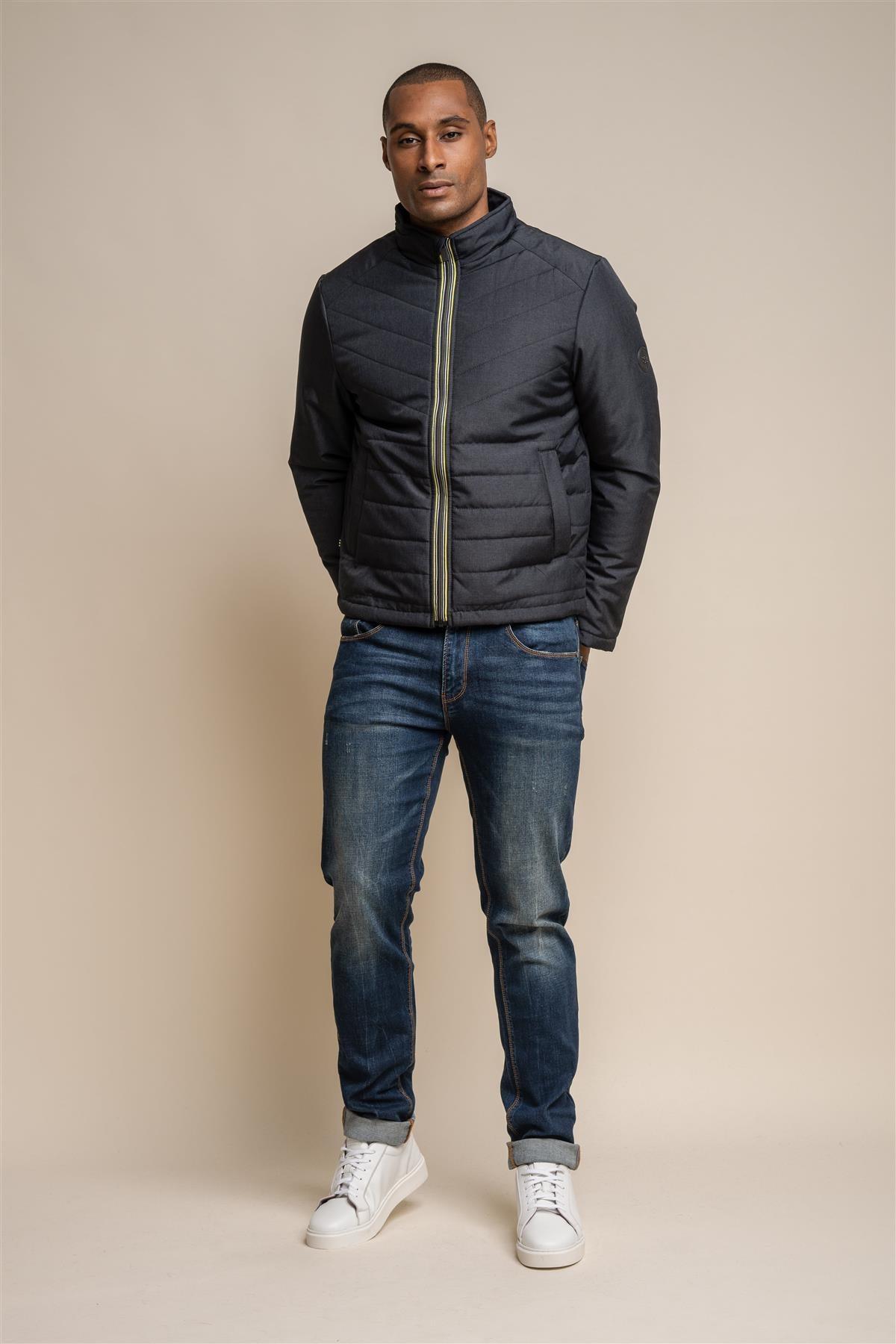 Keenan charcoal puffer coat front