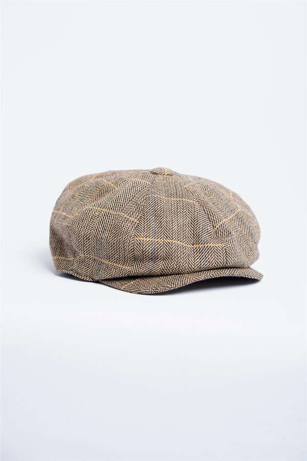Albert brown tweed baker boy cap