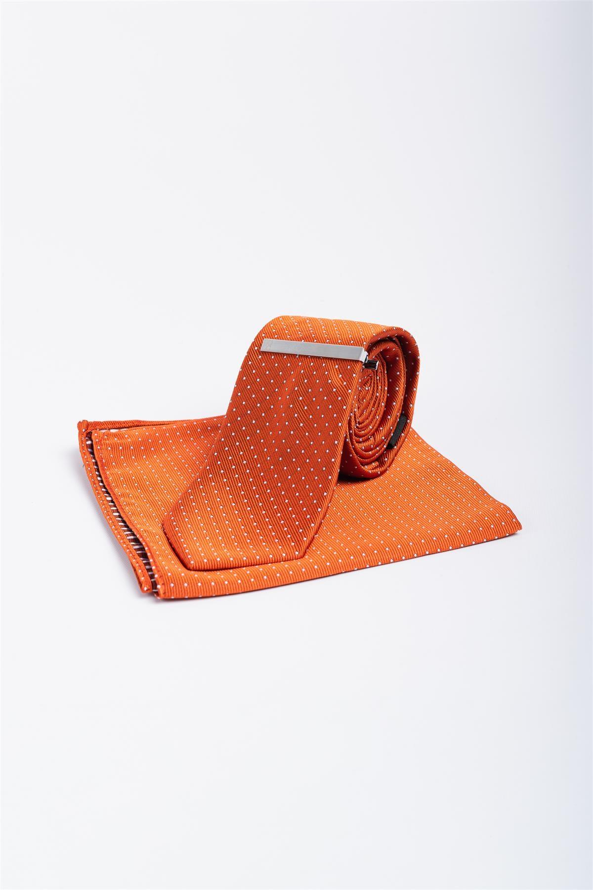 Cavani orange dot tie set