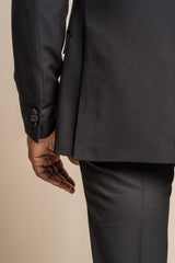 Tux black blazer back detail
