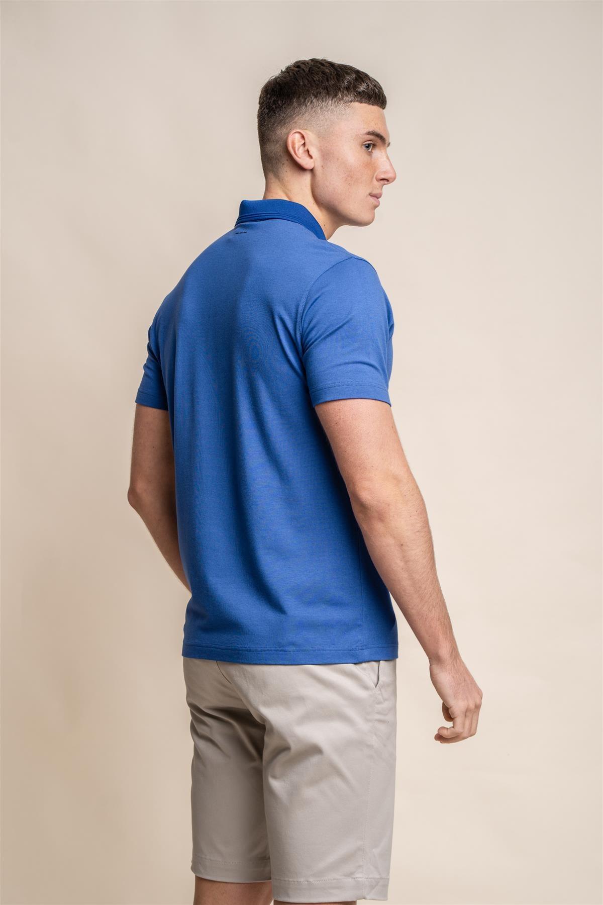 Kelsey electric blue polo T-shirt back