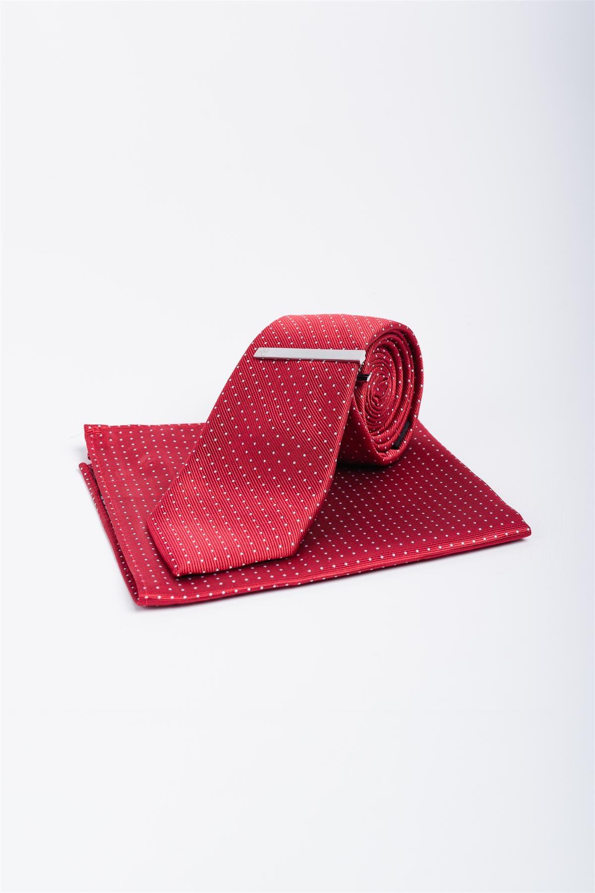 Cavani red dot tie set