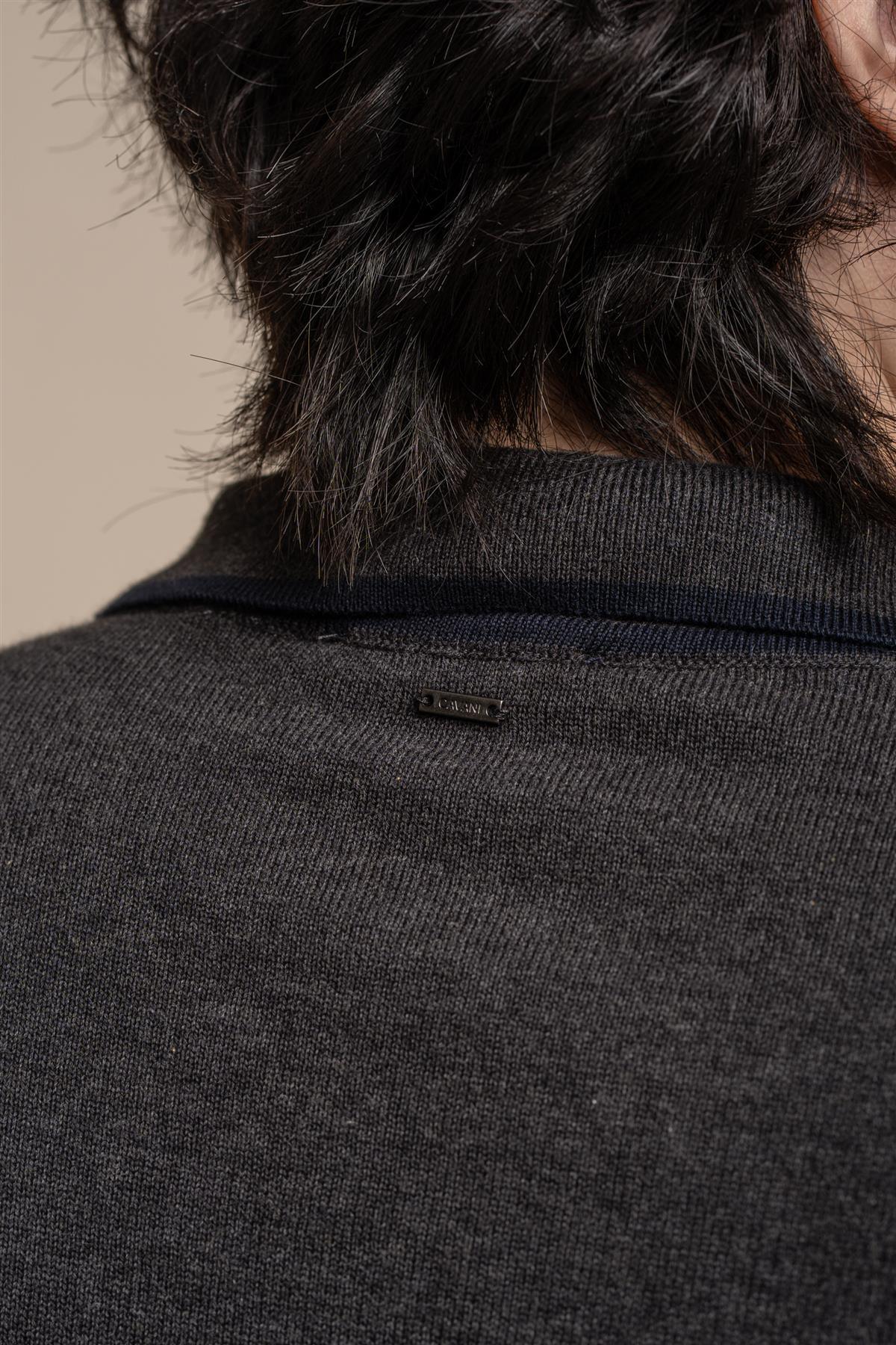 Fist charcoal half zip polo back detail