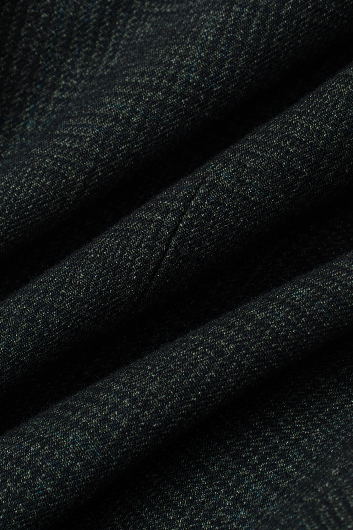 Caridi olive tweed three piece suit fabric swatch