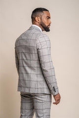 Ghost tweed check three piece suit back