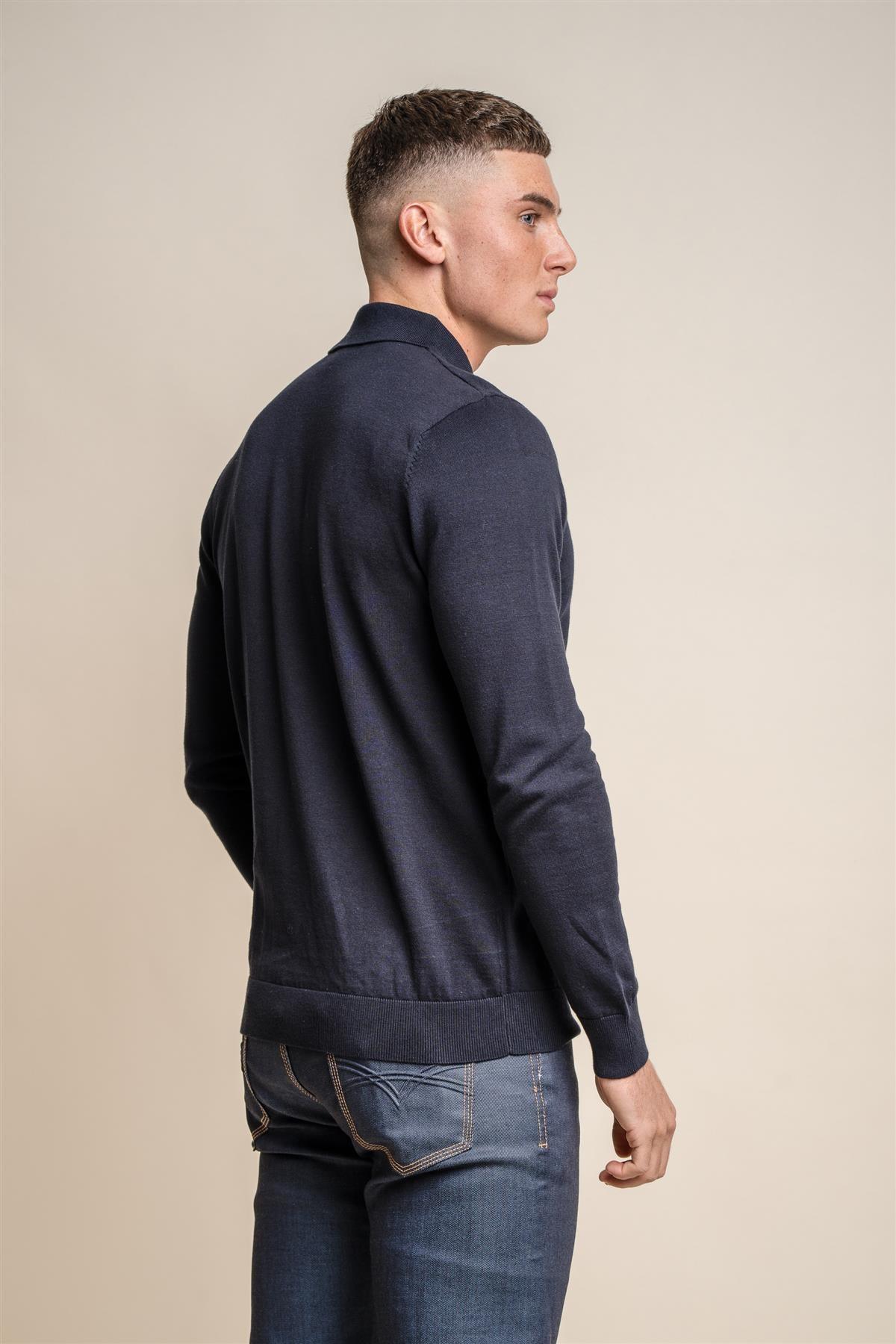 Diablo navy quarter zip jumper back