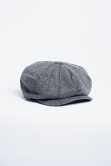Albert grey tweed baker boy cap
