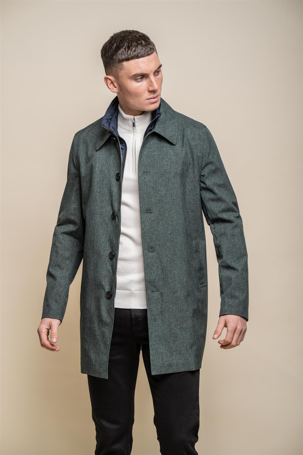 Brando mac olive long coat front