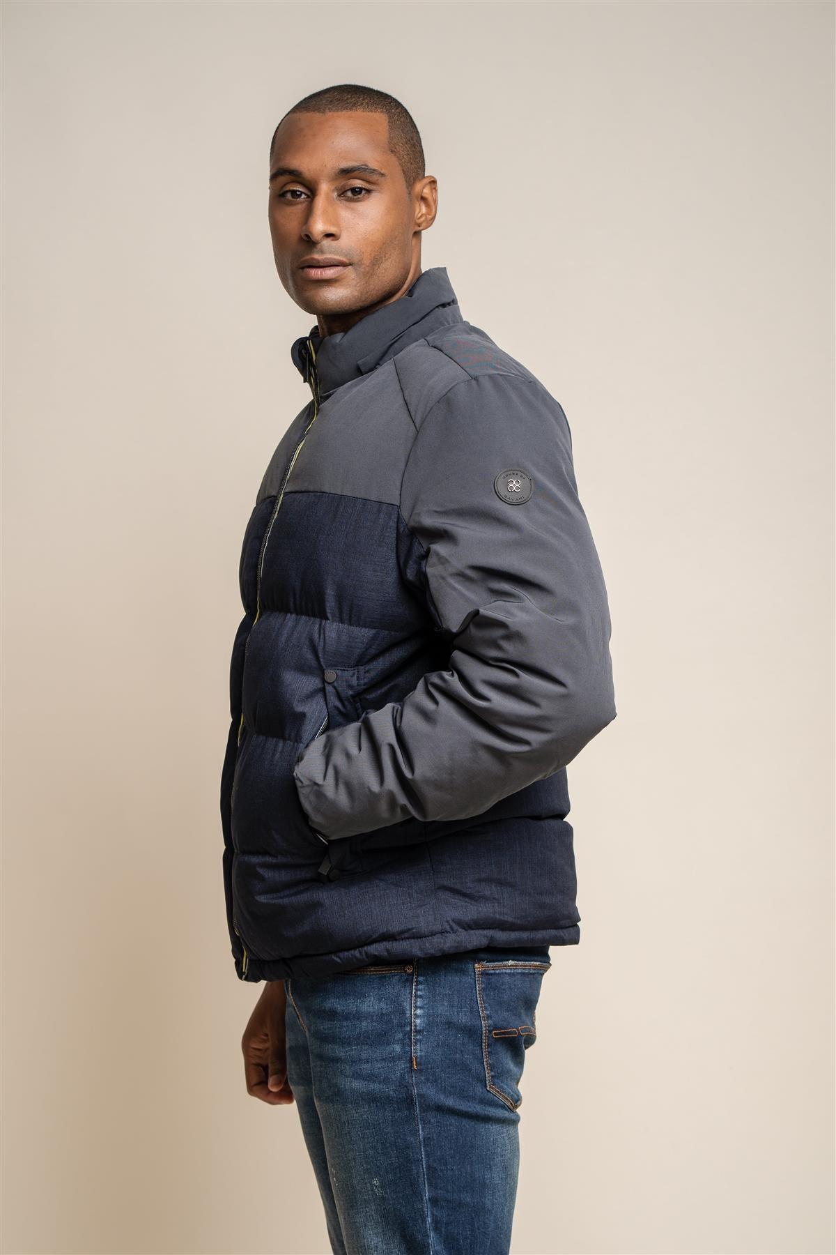 Farros puffer navy coat side