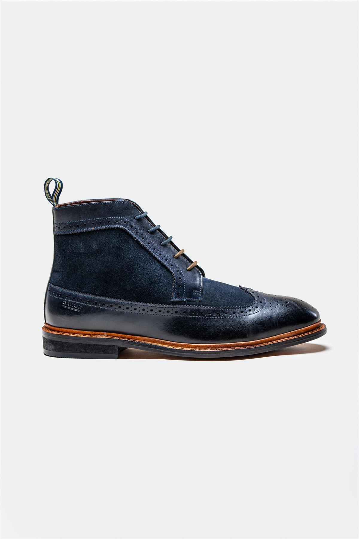 Bosworth navy boots side