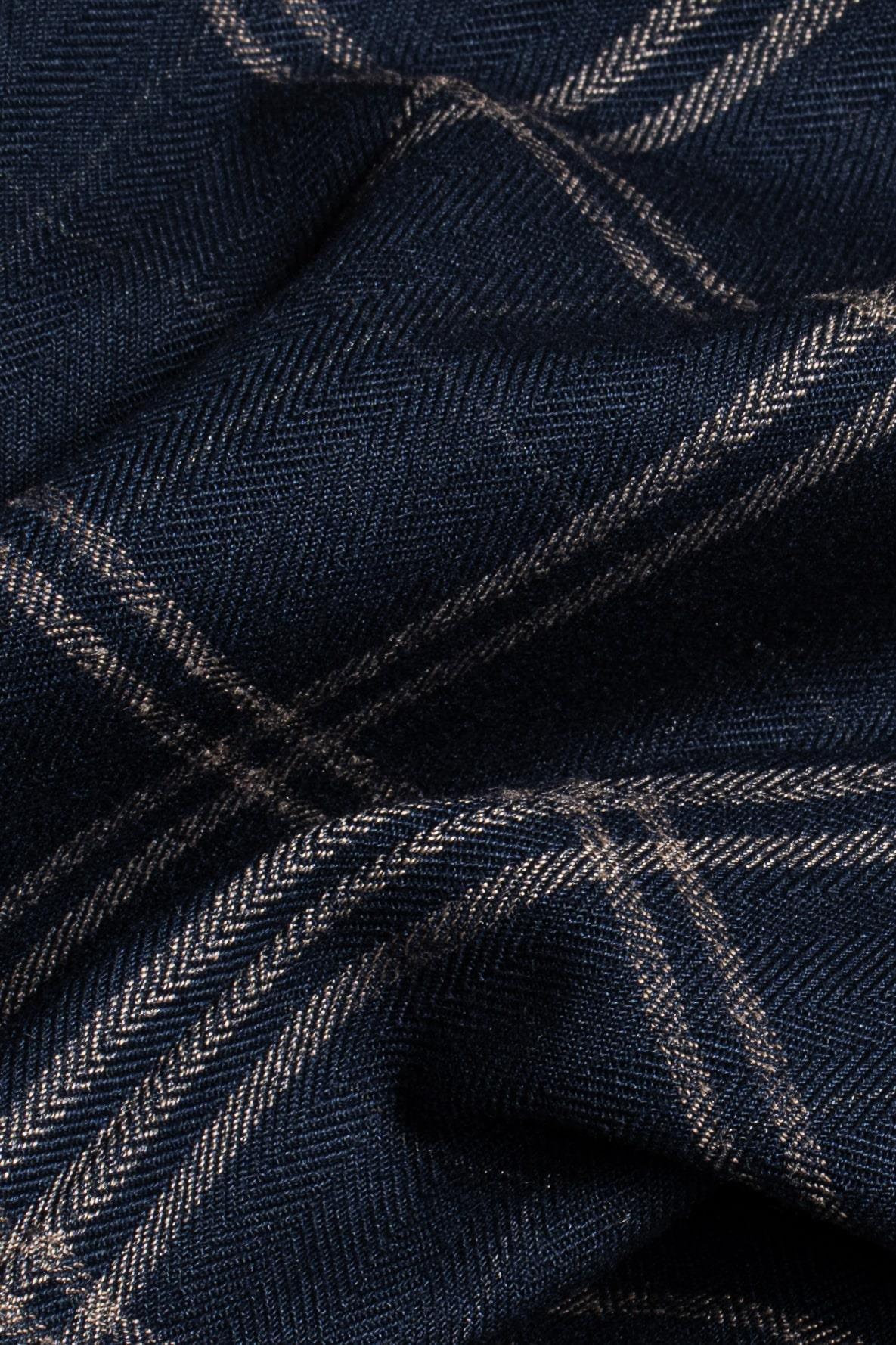 Hardy navy check three piece suit fabric swatch