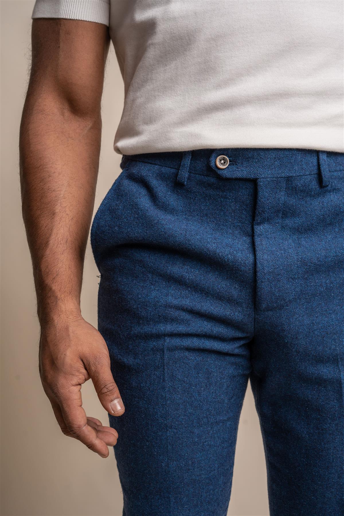Orson blue trouser front detail