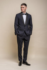 Aspen midnight navy tuxedo tow piece suit front