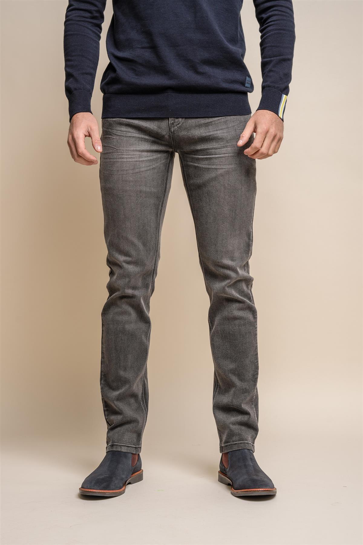 Evans grey jeans front