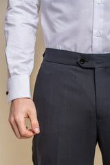 Aspen midnight navy tuxedo trouser front detail