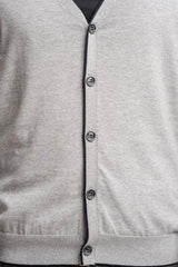 Raider grey cardigan front detail
